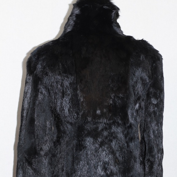 Black Rabbit Fur Coat - Picture 7 of 14